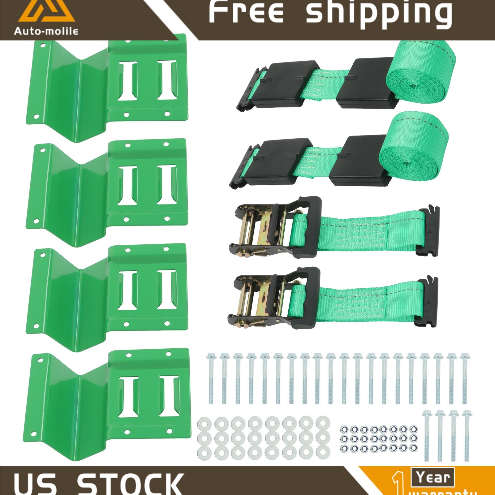 Car Wheel Chock Tie Down Kit E Track System For ATV UTV 2 Pcs Heavy Duty Durable