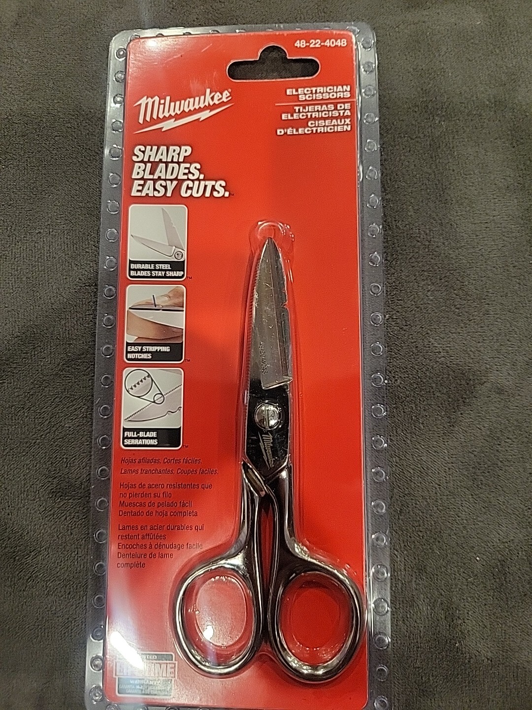 Milwaukee 48-22-4048 Durable Sharp Steel Electrician Scissors