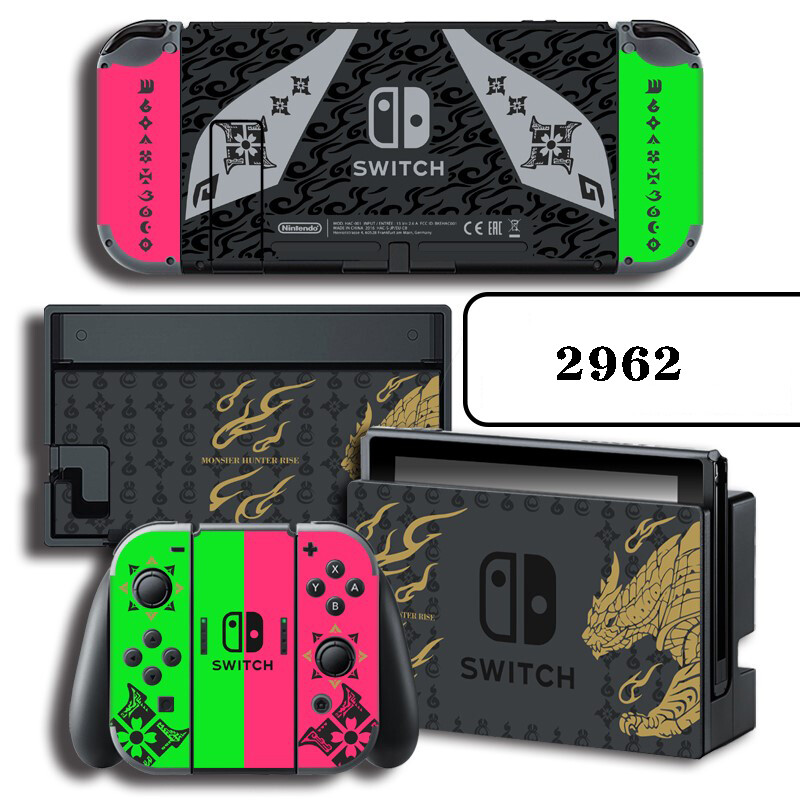 Vinyl Decal Skin Sticker Protector for Nintendo Switch Monster Hunter Rise #2962