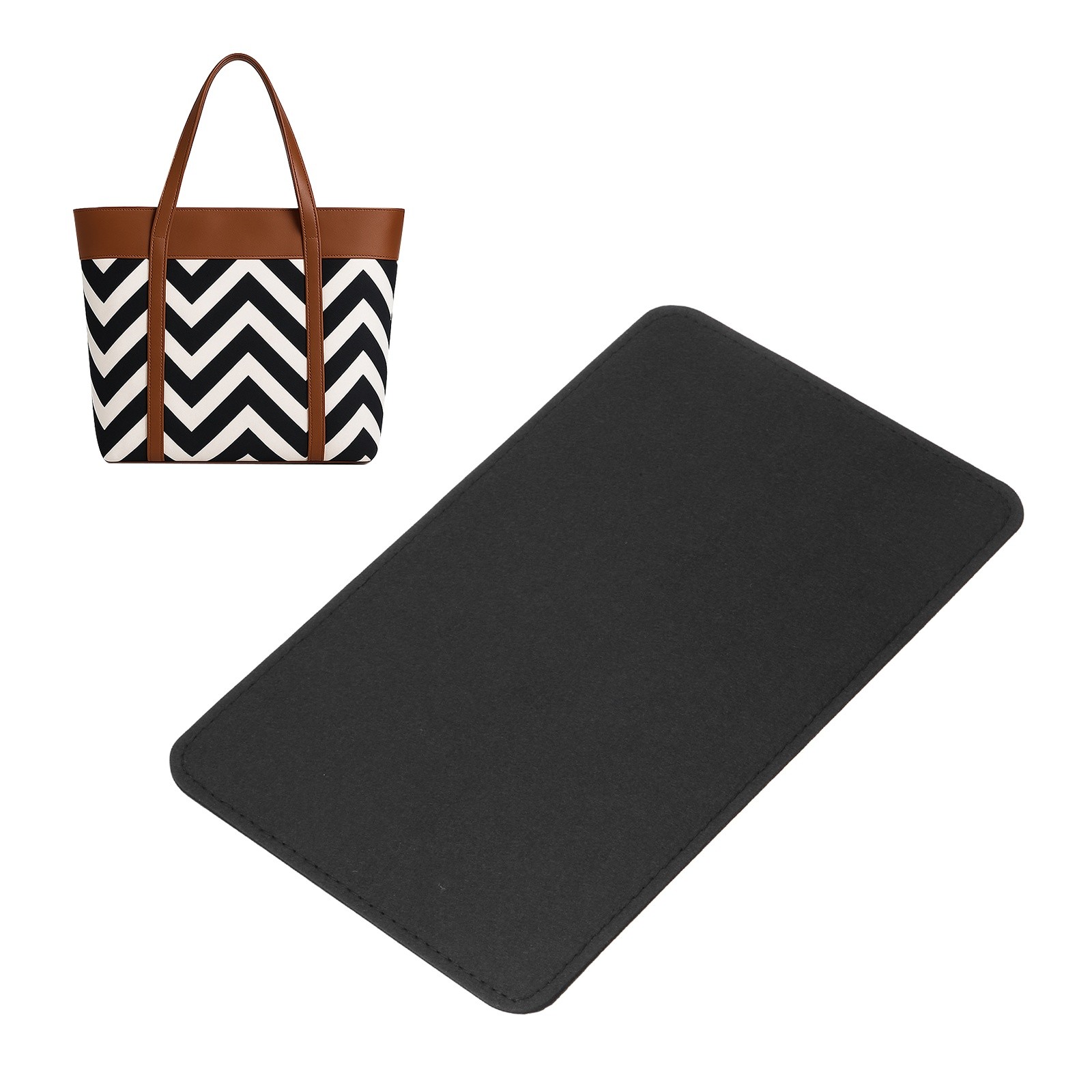 Felt Bag Base Shaper Handbag 11.42x7.09'' 3mm Thick, Dark Gray