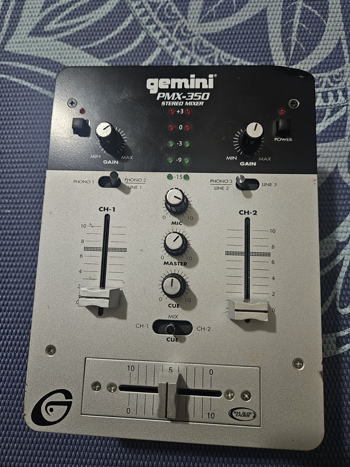 Gemini PMX-350 Stereo Mixer DJ Equipment Tested Working