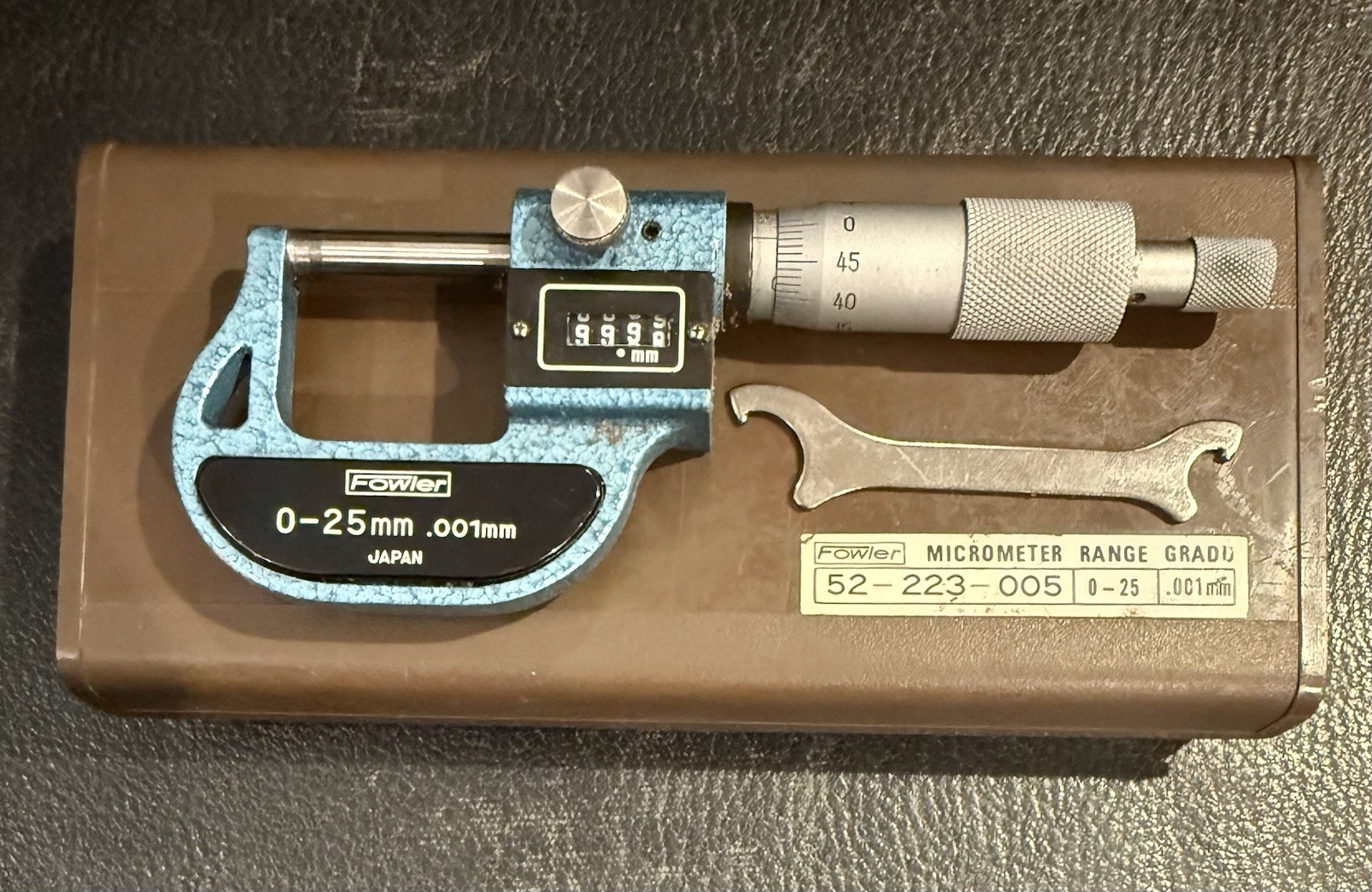 Micrometer 0 - 25 Fowler Carbide Tenths Japan  Counter .001mm 52-224-005