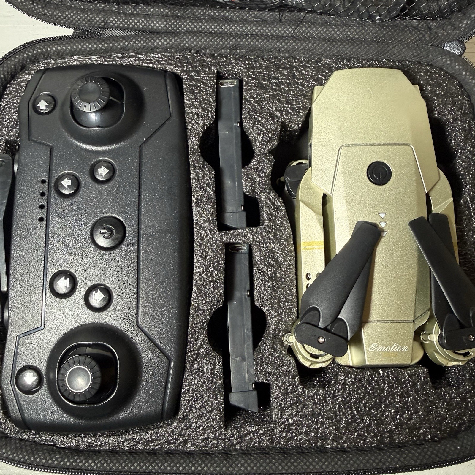 4k Camera E58 Foldable RC Quadcopter Drone Black with Controller & Carrying Case