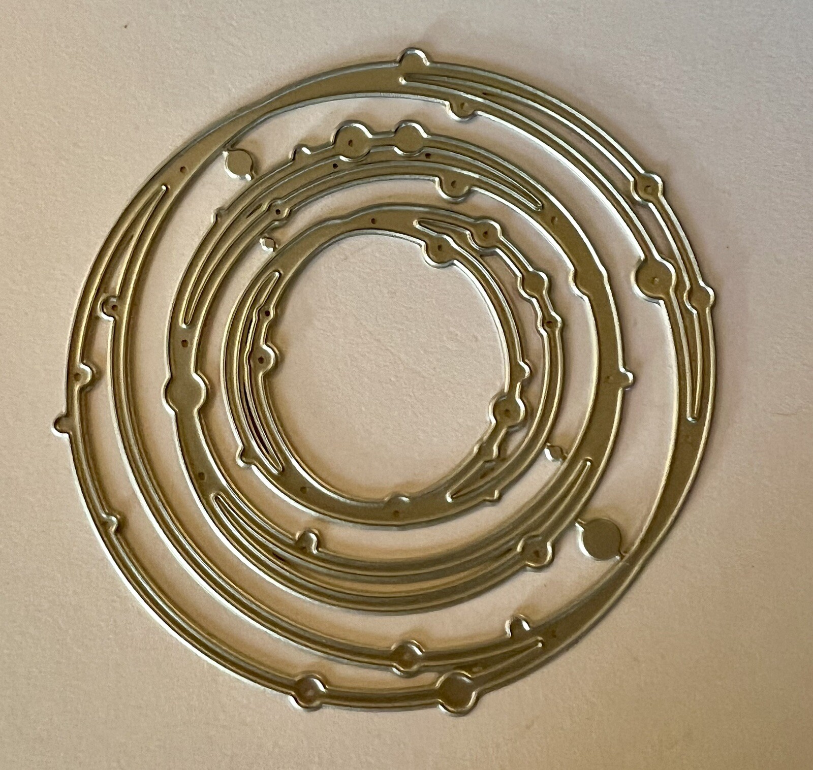 Set Of 3 Distressed Circle Metal Cutting Dies Cards Scrapbook Journal #4095