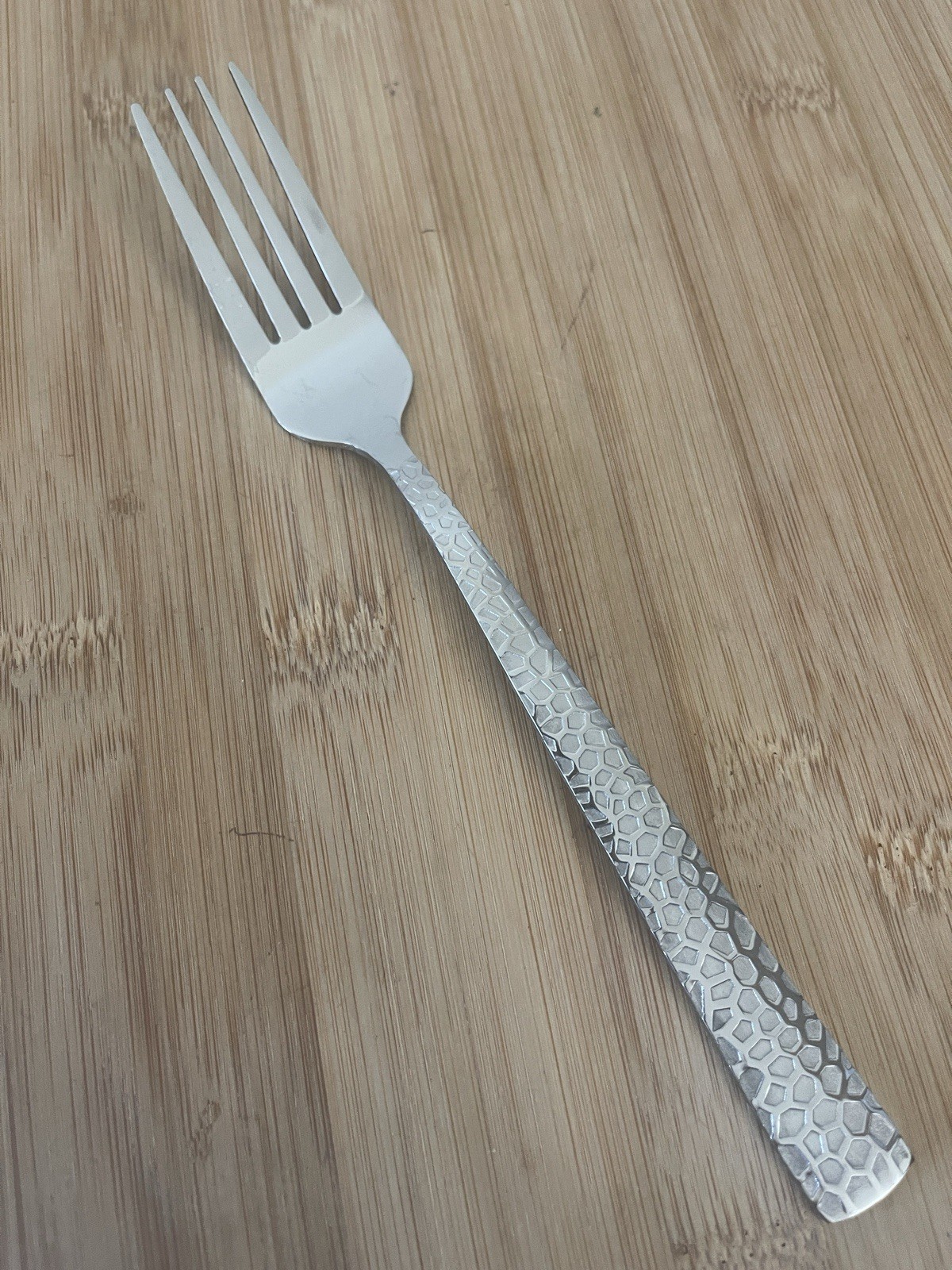 Tanmet DCO4 Stainless Satin Honeycomb HAMMERED Dinner Fork 7.75" NEW!