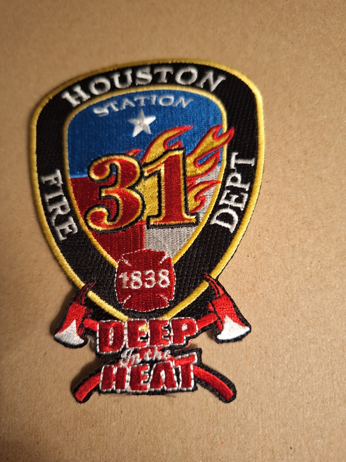 Texas HOUSTON STATION 31 FIRE DEPARTMENT DEEP IN THE HEAT Patch Firefighter 44MW