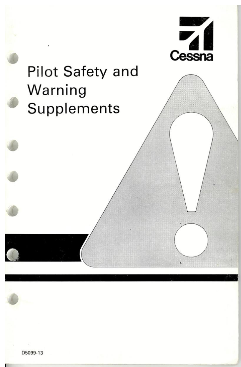 Lot of 6 New Cessna Pilot Safety & Warning Supplements, p/n D5099-13