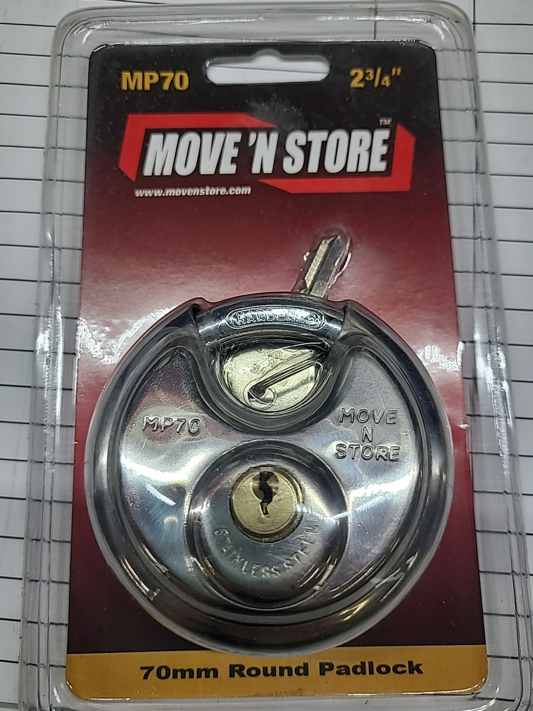 Mp70 Move N Store 70mm Round Padlock