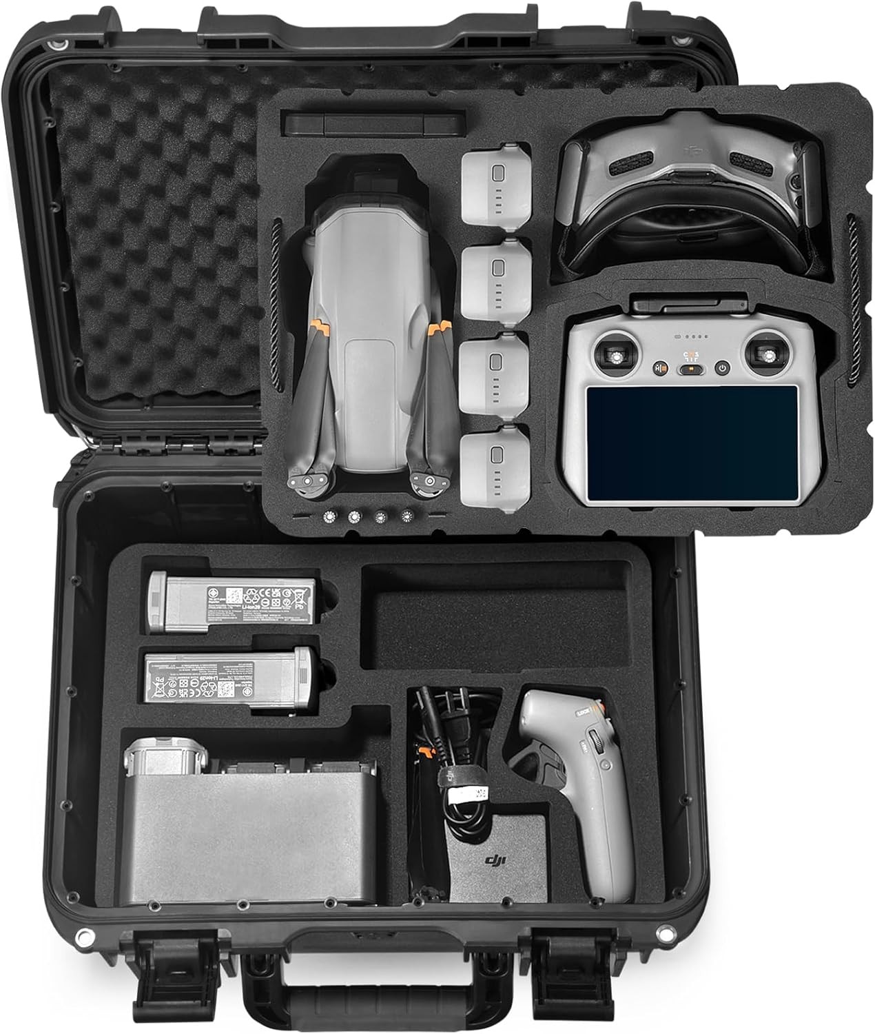 Lekufee Waterproof Hard Case for DJI Air 3S/3,Fly More Combo,DJI RC Pro 2/RC...