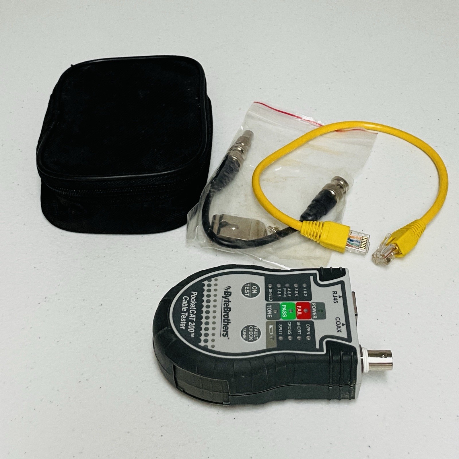 Byte Brothers CTX200 Pocket CAT Network Cable Tester For RJ45 & Coax Black