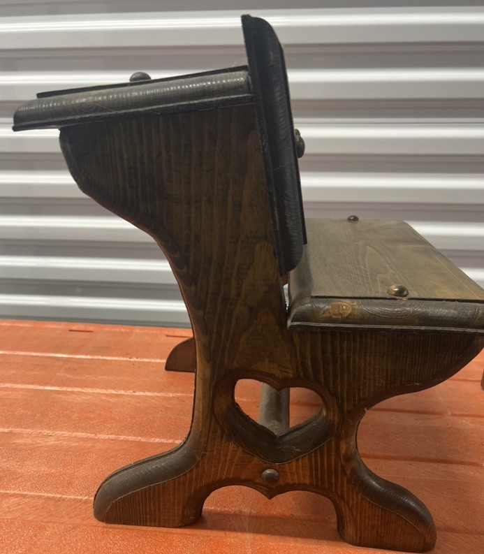 Vintage Hand Made Wood Bench/Desk 11.5 " Wide X 14" Tall X Bench To Floor 8"