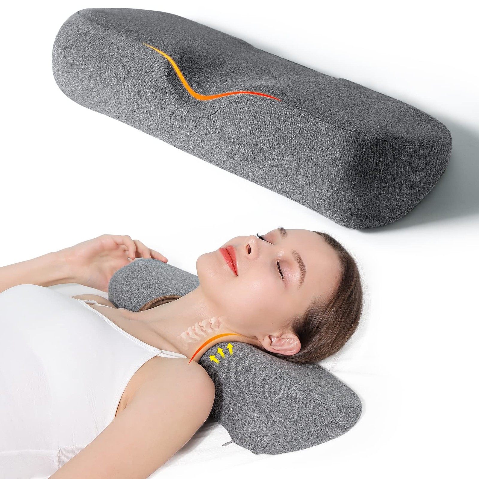 Memory Foam Cervical Neck Pillow for Pain Relief Sleeping Support