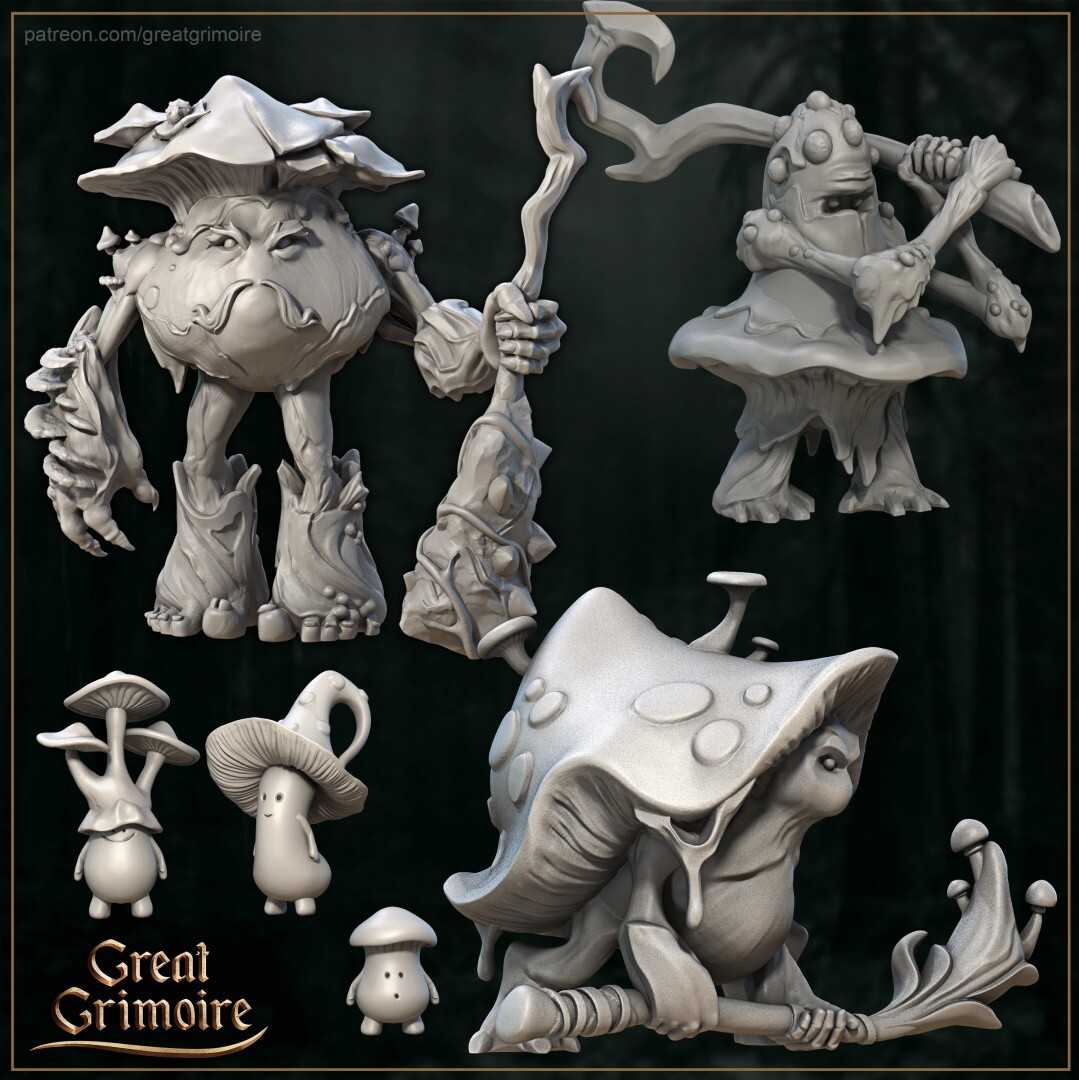 Mushroom Warriors Myconid Fighter Miniature | D&D DnD