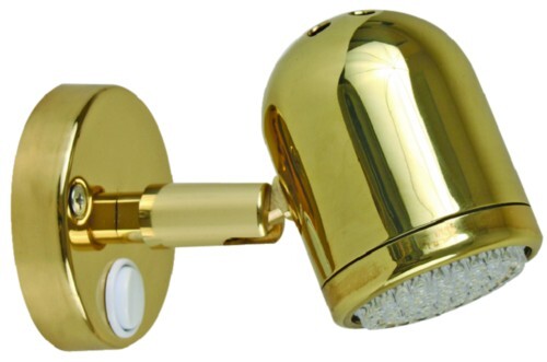 Scandvik 19052P Cabin and Reading Light, Polished Brass
