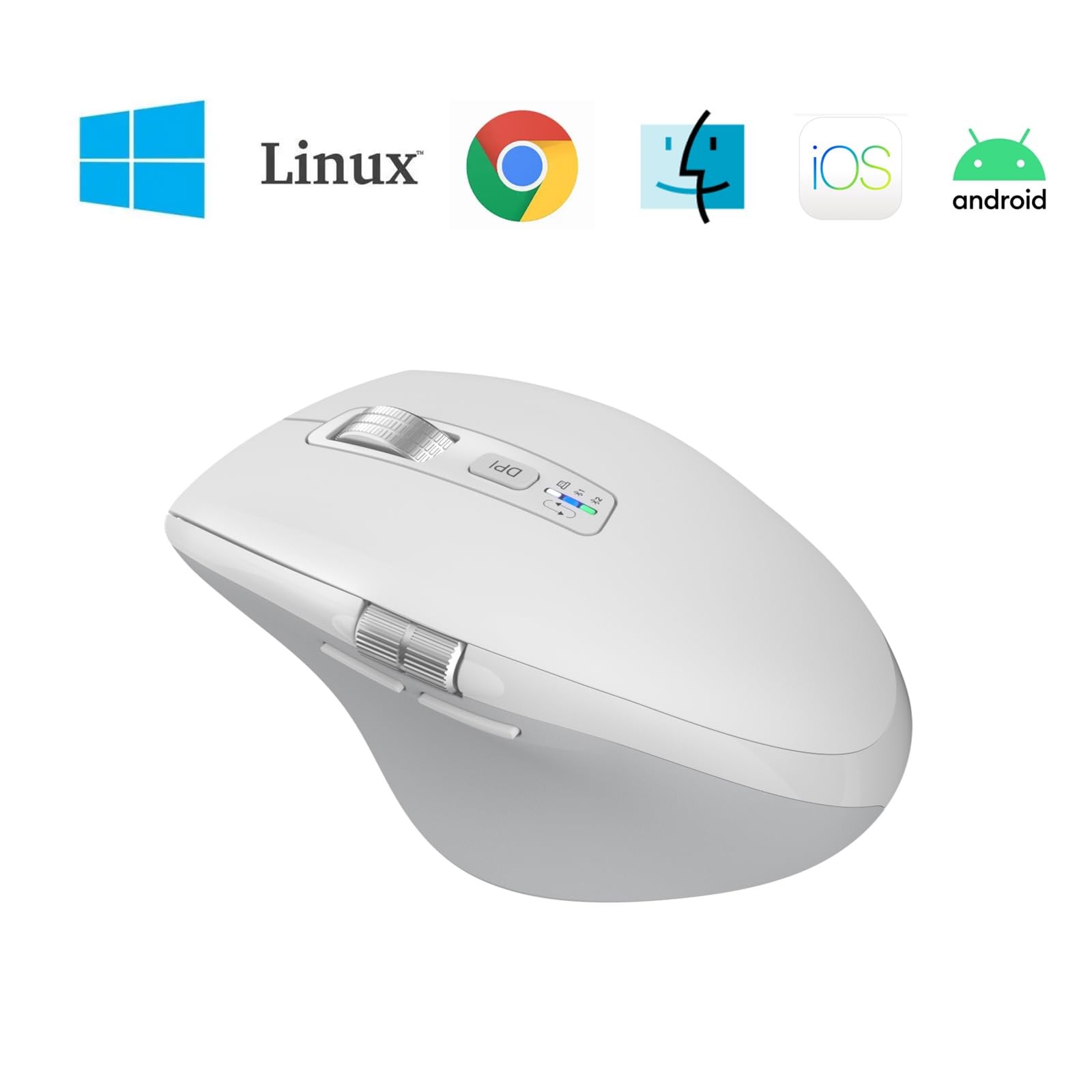 Wireless Side Scroll Mouse with Multi-Device, Ergonomic Computer Mice with Sm...