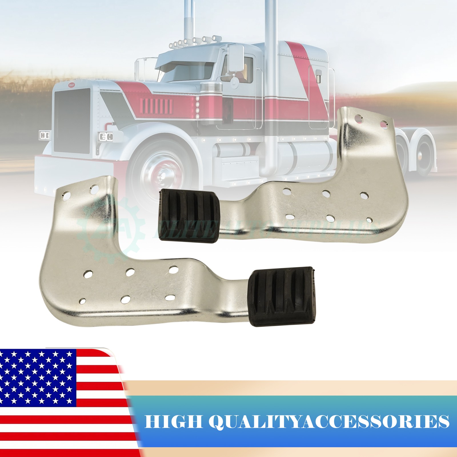 Pair LH +RH Lower Roller Brackets L11-6131 L11-6131R For Peterbilt 389 MPB75131L