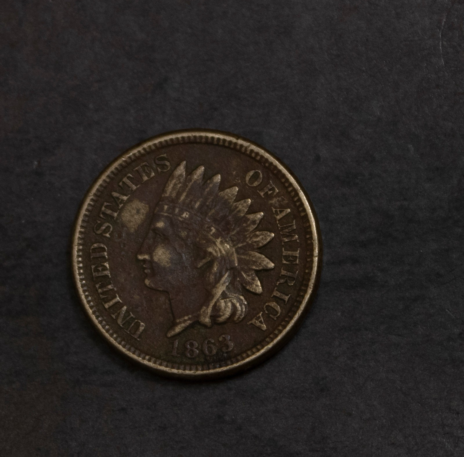 1863 Copper Nickel Indian Cent  XF Details  Lot Y3539