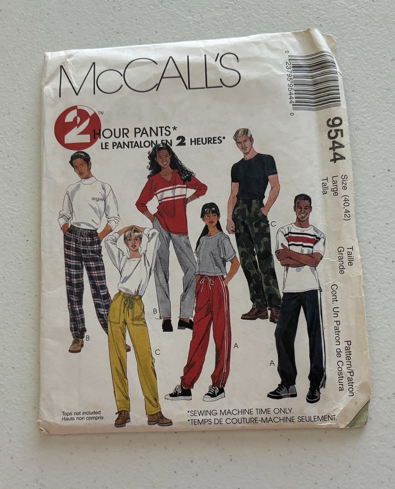 McCalls 9544 Size 40-42 Easy Unisex Pants CUT