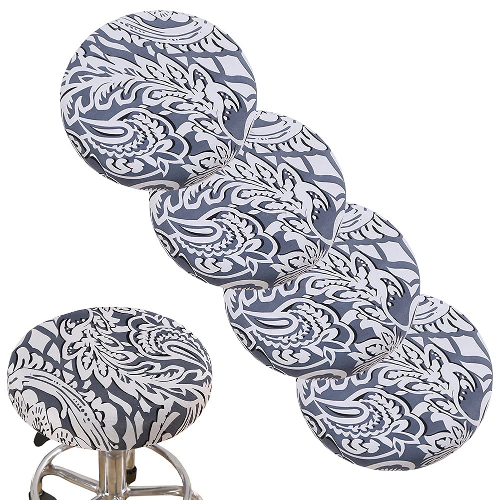 ANWUCHEN Stool Covers Round,4 Pack Stretch Round Bar Stool Covers Elastic Bar...