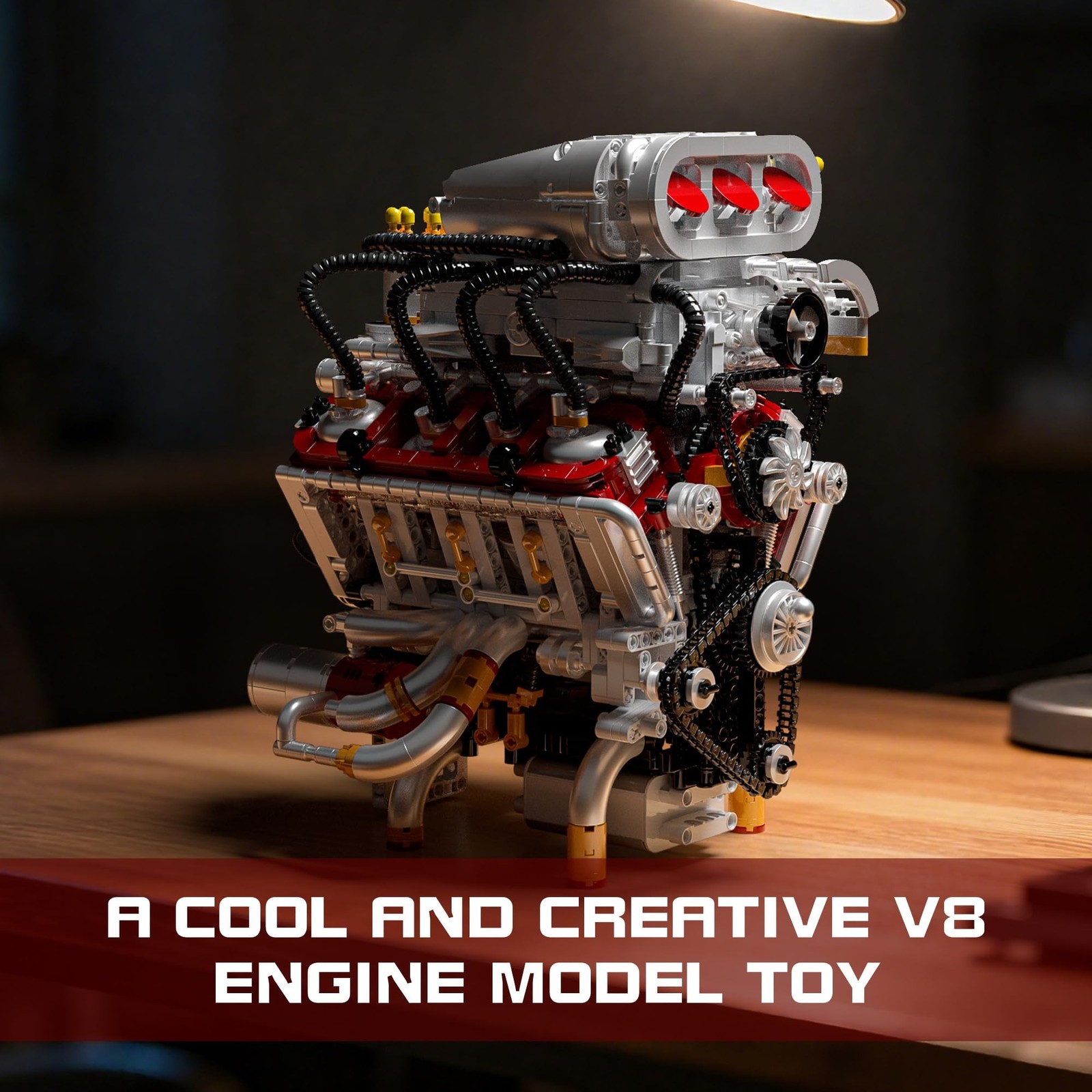 V8 Engine Model Kit, Runnable Model Engine Building Kits for Adults & Kids 8-...