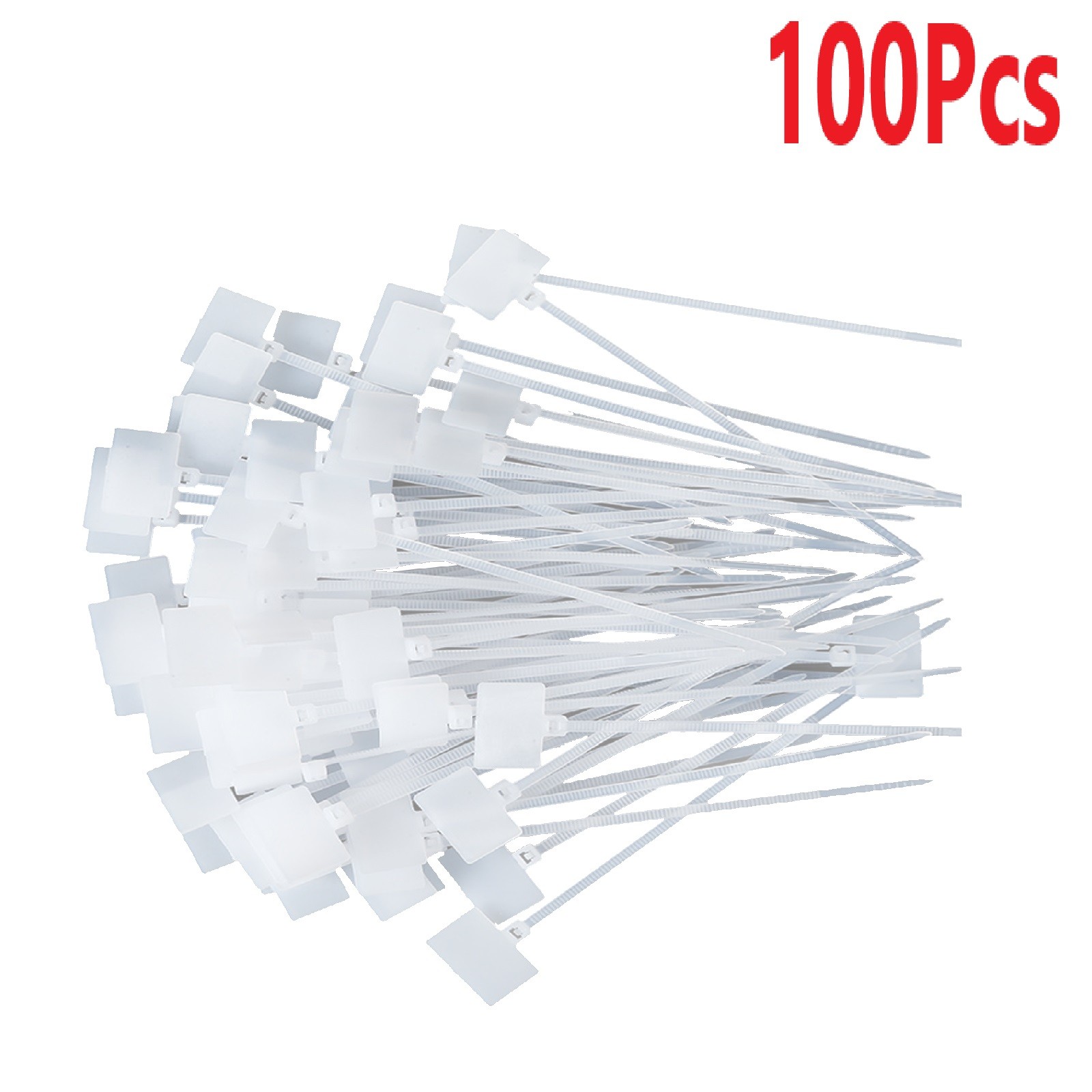 100Pcs Zip Ties Write on Ethernet RJ45 RJ12 Wire Power Cable Label Mark Tags D