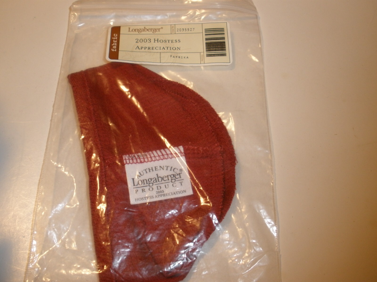 NEW Longaberger 2003 Hostess Appreciation Paprika Liner