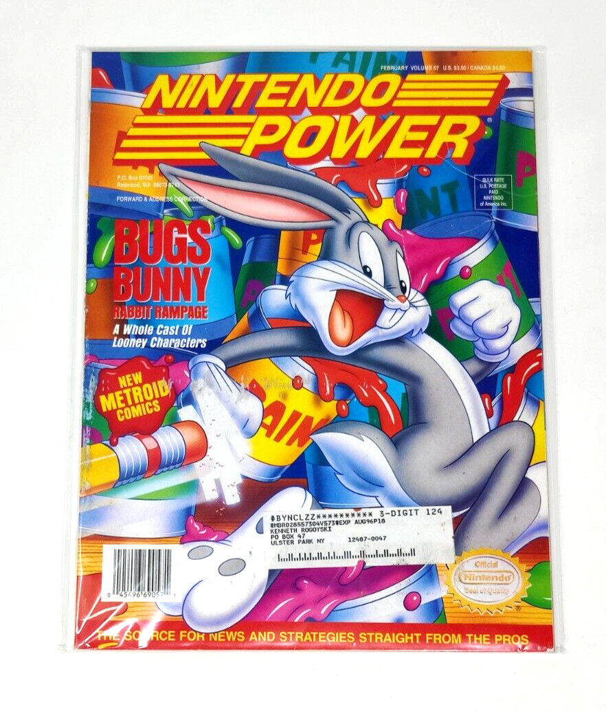 Nintendo Power - Volume 57 - Bugs Bunny w/ Poster, Trading Cards, Players Poll