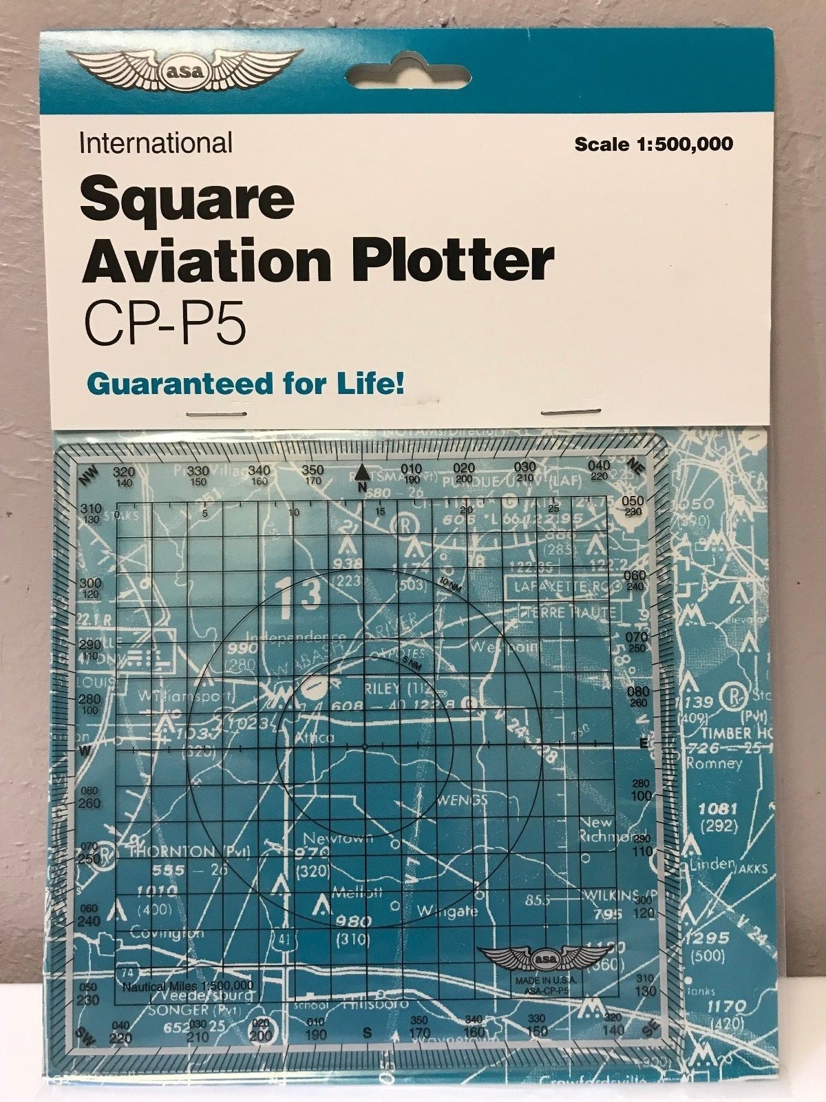 INTERNATIONAL AVIATION SQUARE PLOTTER by ASA  p/n ASA-CP-P5