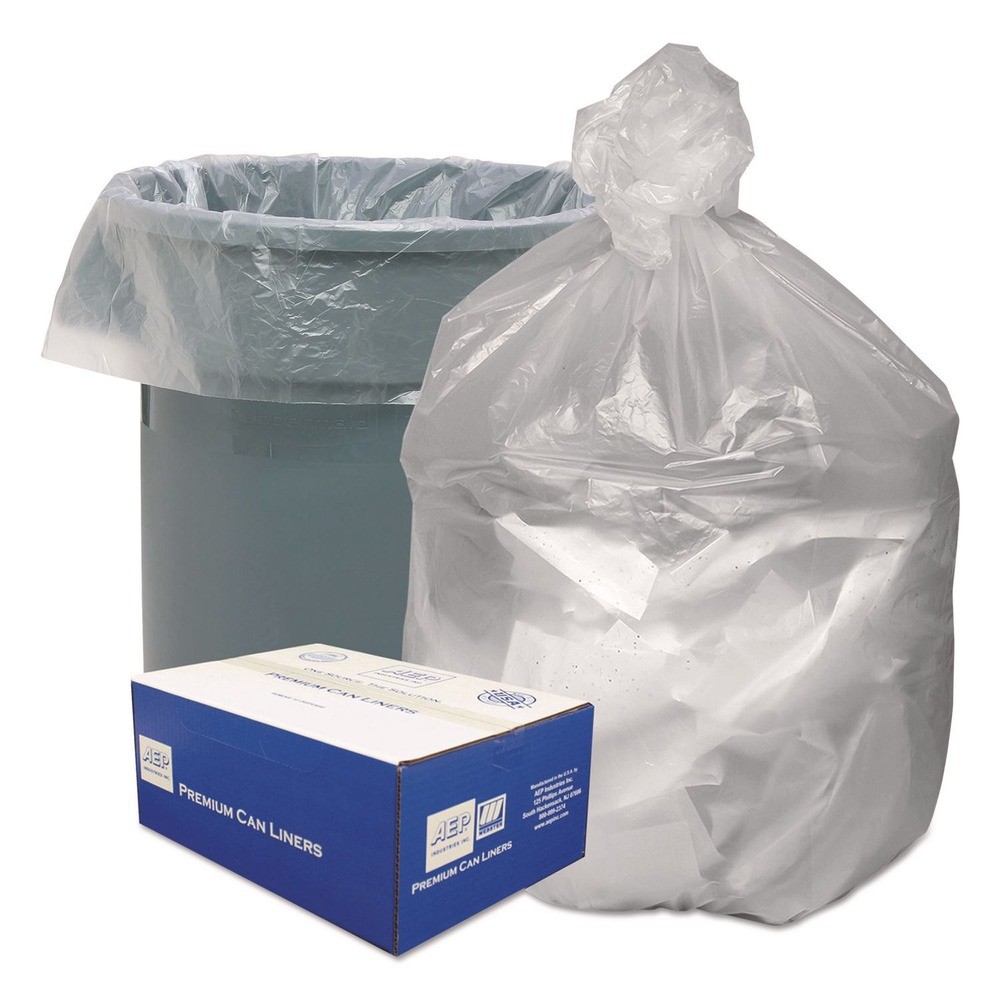 Good 'n Tuff GNT4348 43"x46" 56-Gal 14 mic Waste Can Liners - Natural 200/CT New