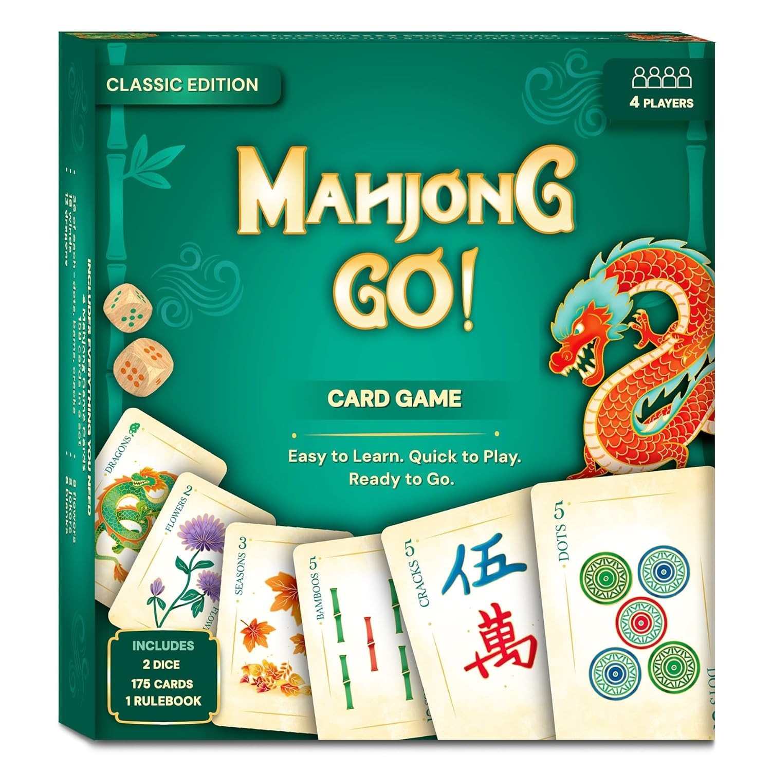 Gouda Games Mahjong Go! Card Game, Classic Mahjong Reimagined,Adults and Teens
