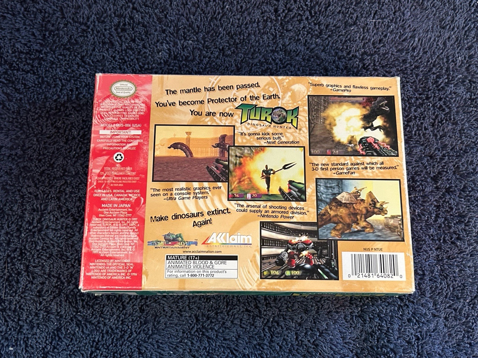 BOX ONLY Turok Dinosaur Hunter Box Only Authentic (Nintendo 64) N64