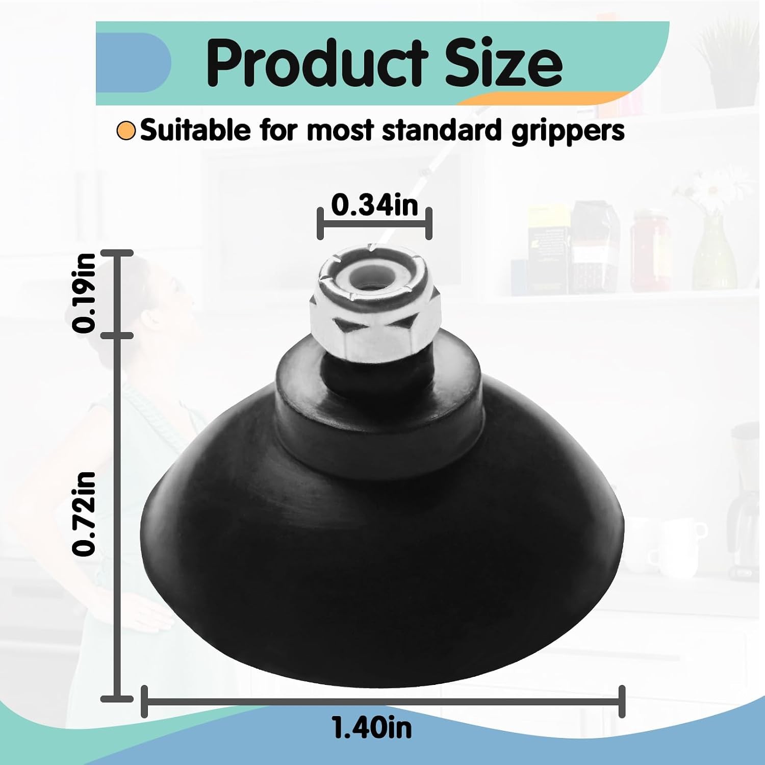 8 Pcs Replacement Gripper Cups Compatible with Arcmate EZ Reacher Accessory Tips