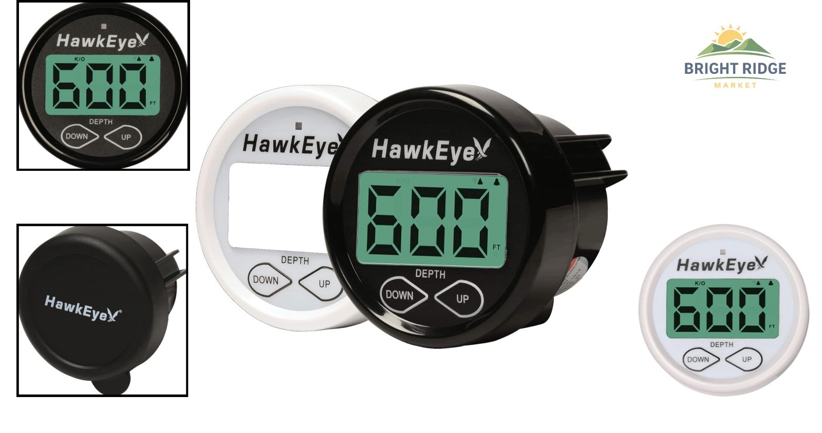 LCD Depth Sounder with Dual Mount Transducer for Fiberglass and Aluminum Hulls