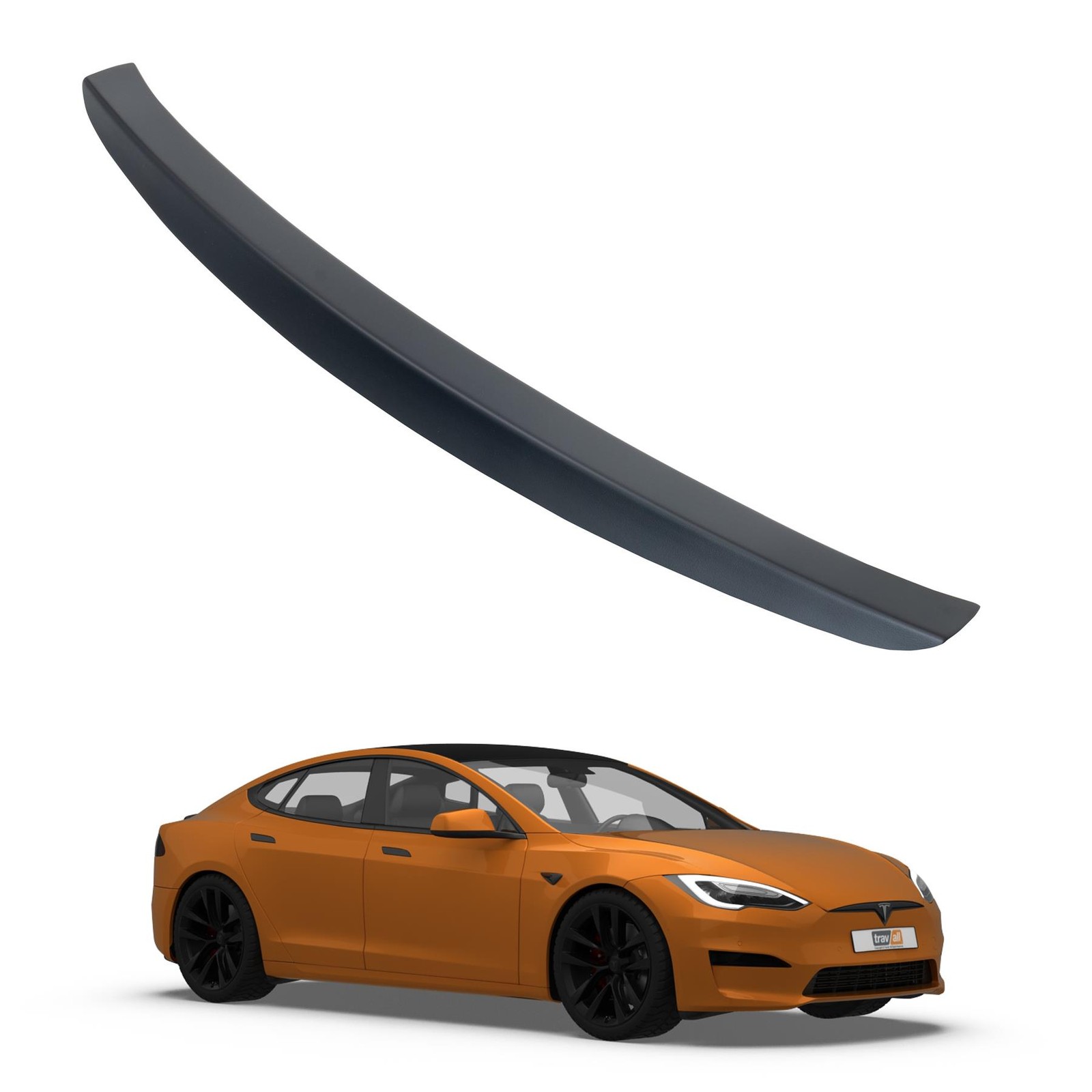 Travall Bumper Protector for Tesla Model S (2016- ) ABS Plastic Rear Guard Trim