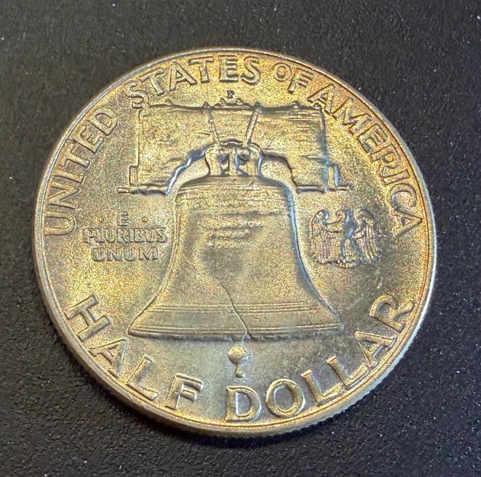 1954-D Franklin Silver Half Dollar BU & Nice Rim Toning