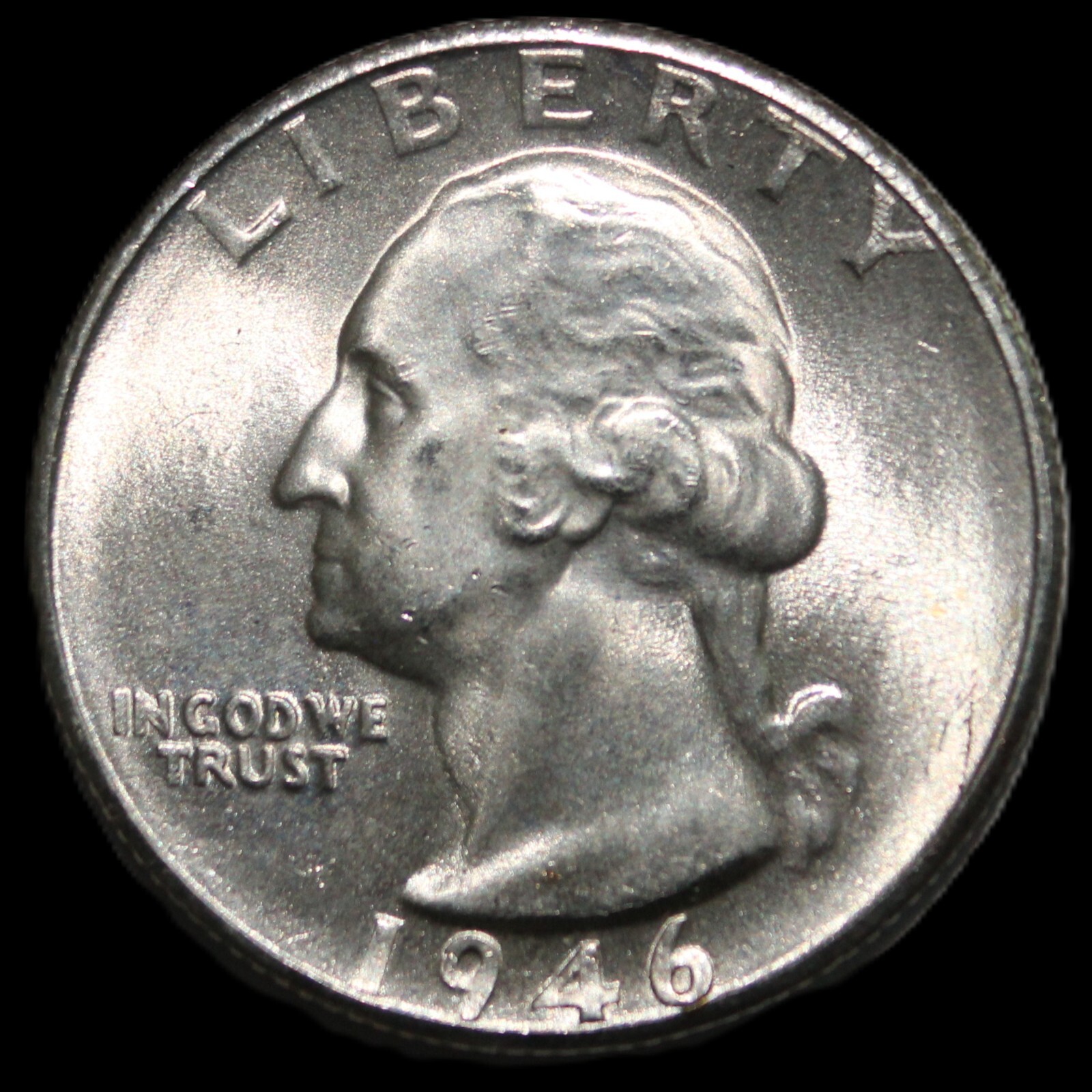 1946-S 25C Washington Quarter- GEM BU - FREE SHIPPING-JAM-257