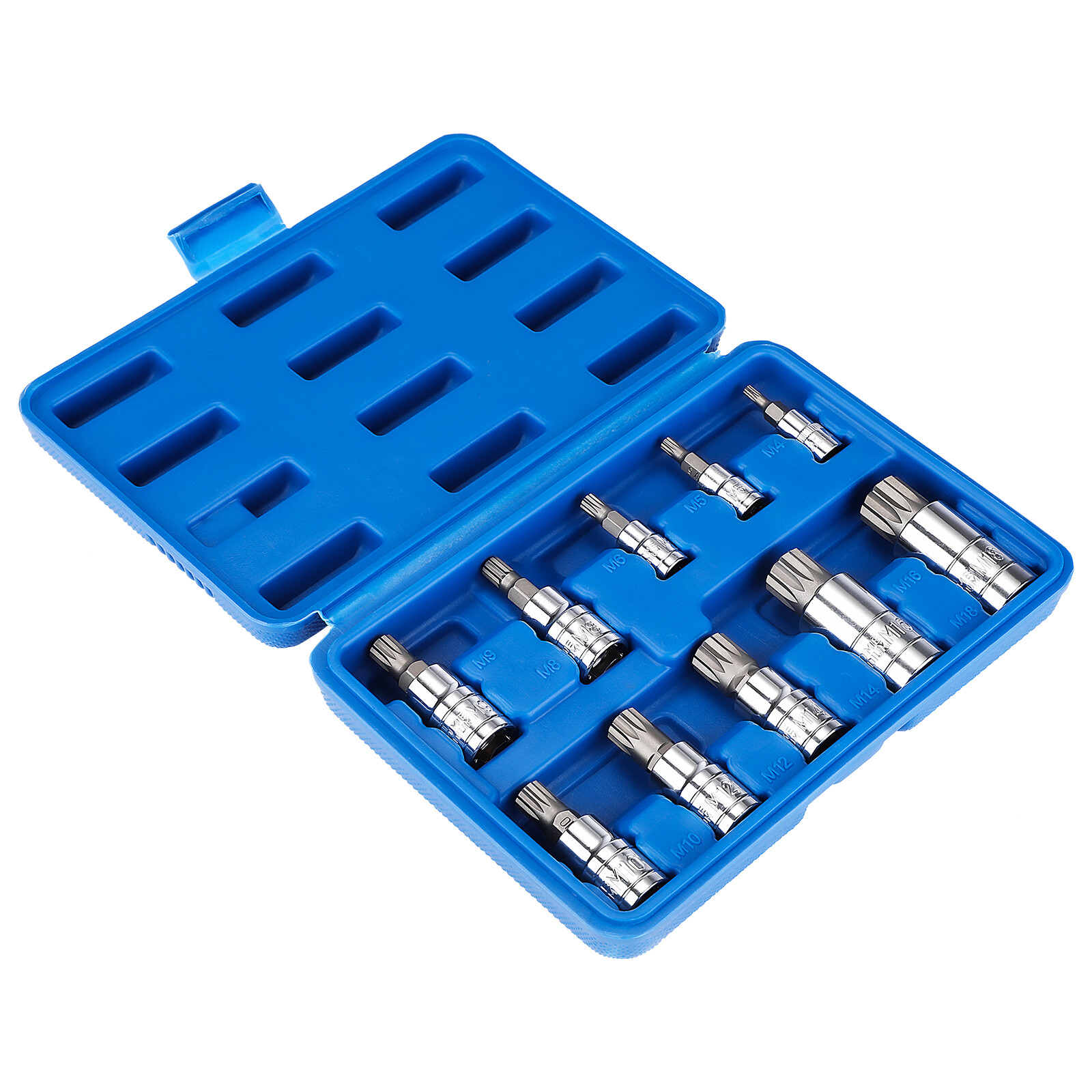 Triple Square Triple Square Spline Bit Socket Set 12 Points with Carrying Case