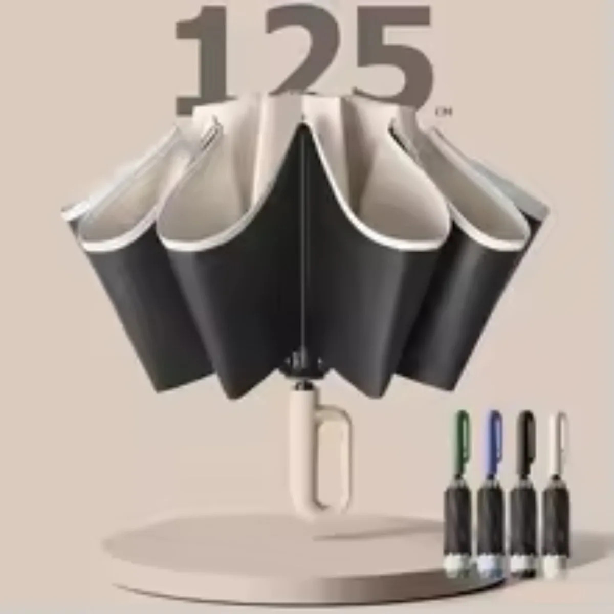 Windproof  Umbrella with Reflective Stripe Reverse Automatic Fold UV Umbrell