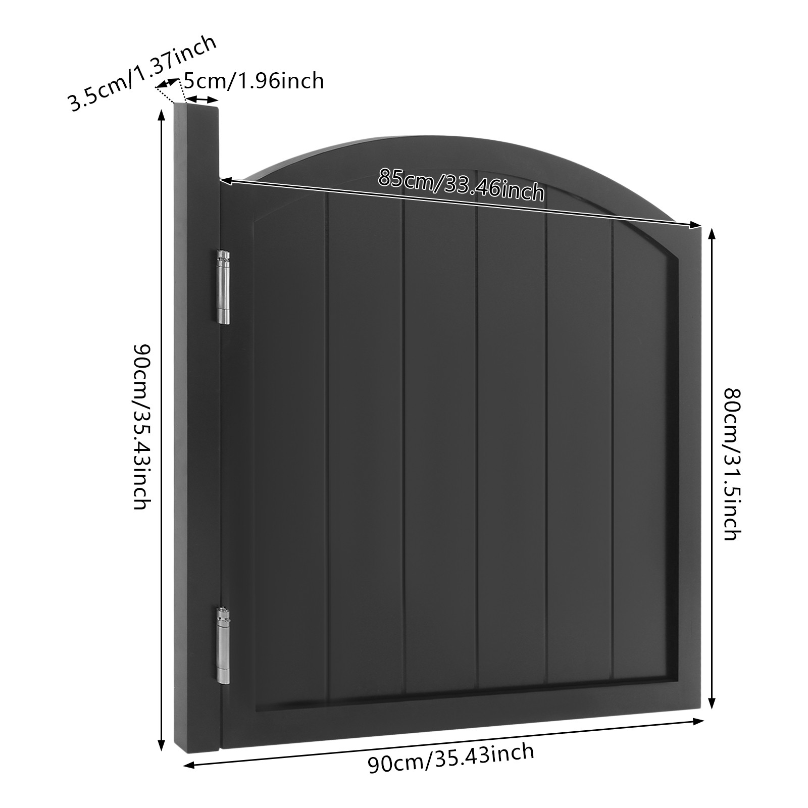 35.4"x35.43" Single Partition Half Swing Door For Hallway Kitchen Bar Entrance