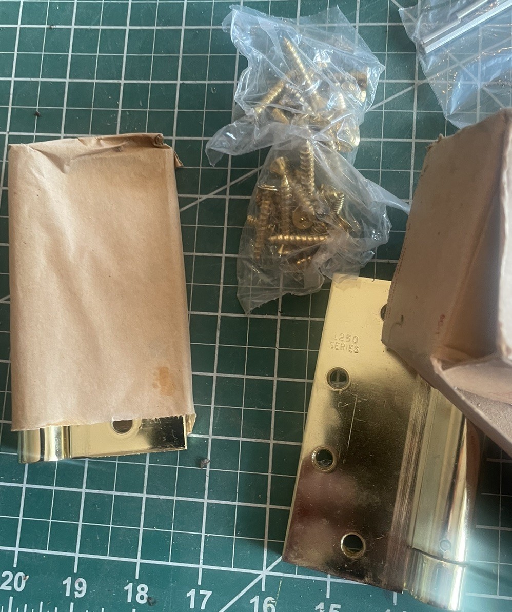 Hager Hinges Self Closing 1255 4.5 x 4.5 Square Corner US03 Brass UL Rated 1250