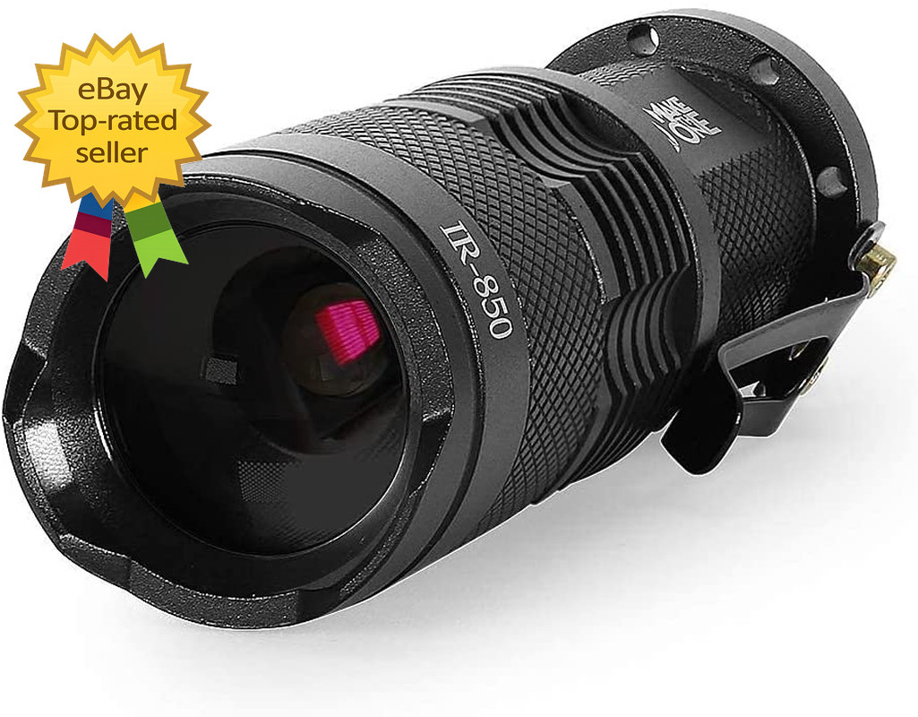 IR Torch 850NM Infrared Light Night Vision Flashlight 3W InvisibleIR Illuminator