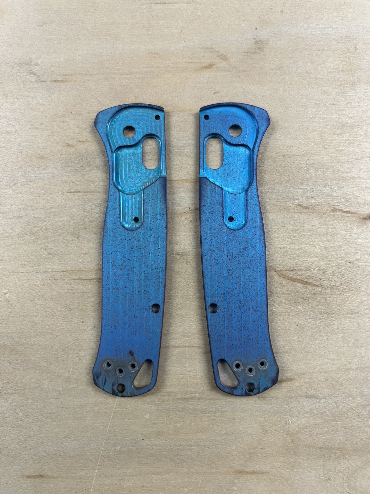 Custom Antique Anodized Titanium Benchmade Bugout Handle Scales