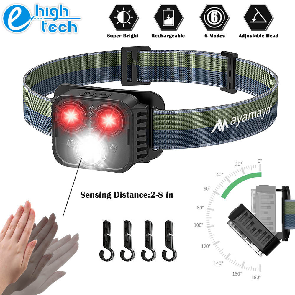 LED Headlamp USB Rechargeable Headlight Flashlight Super Bright Torch Work Lamp