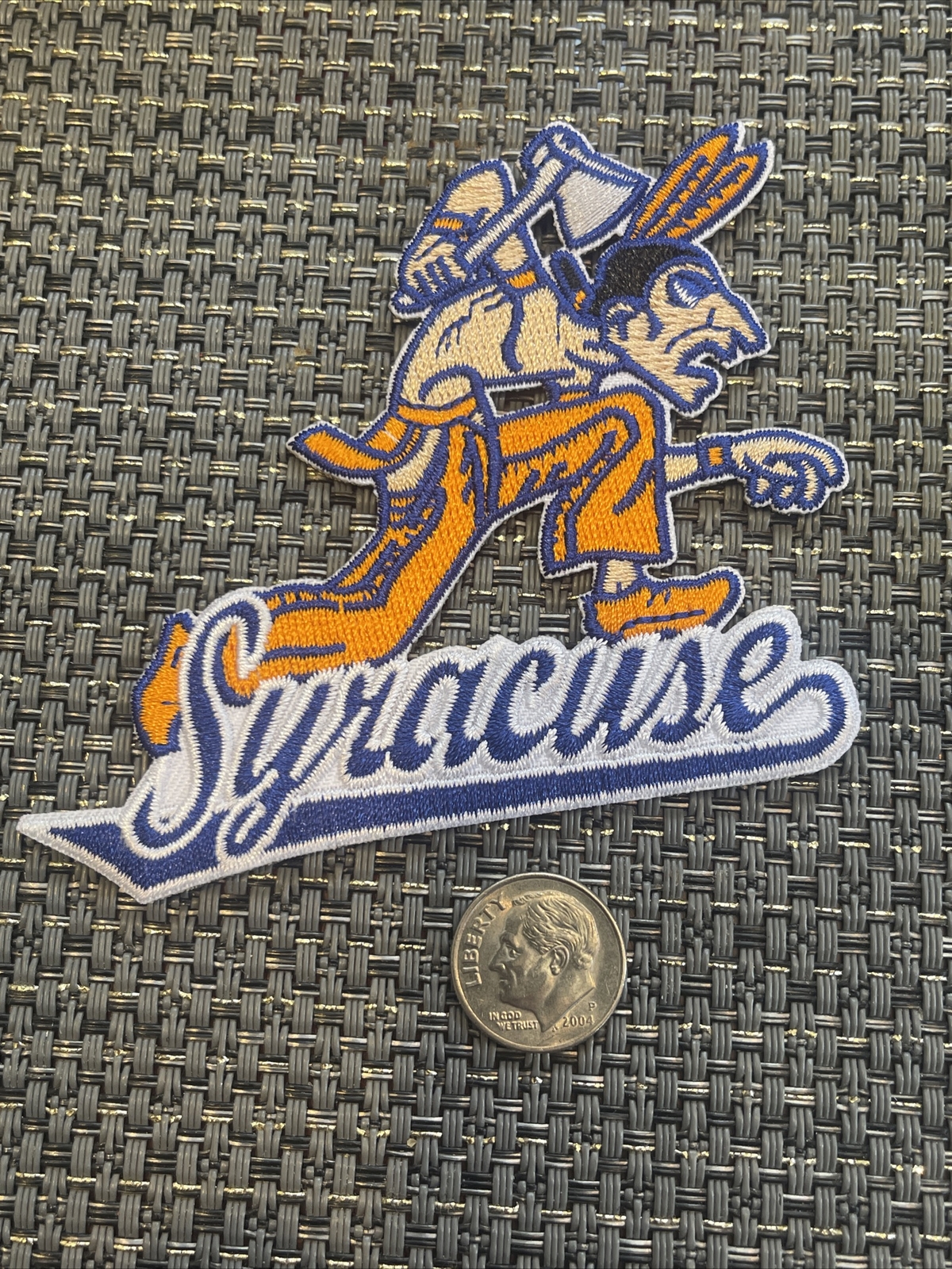SU Syracuse Orangemen Vintage Embroidered Iron On Patch Old Stock 3.5” X 3”