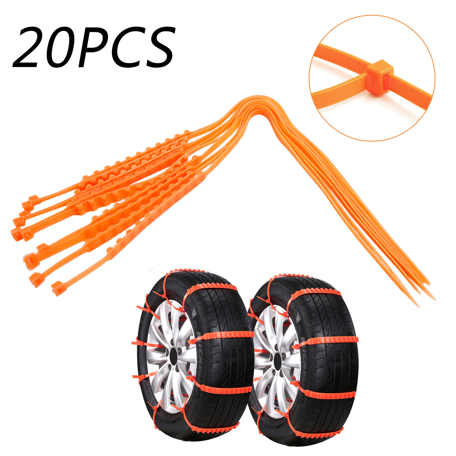 20X Snow Tire Chain Anti-Skid Belt Fit Car Truck SUV Emergency Winter Driving D