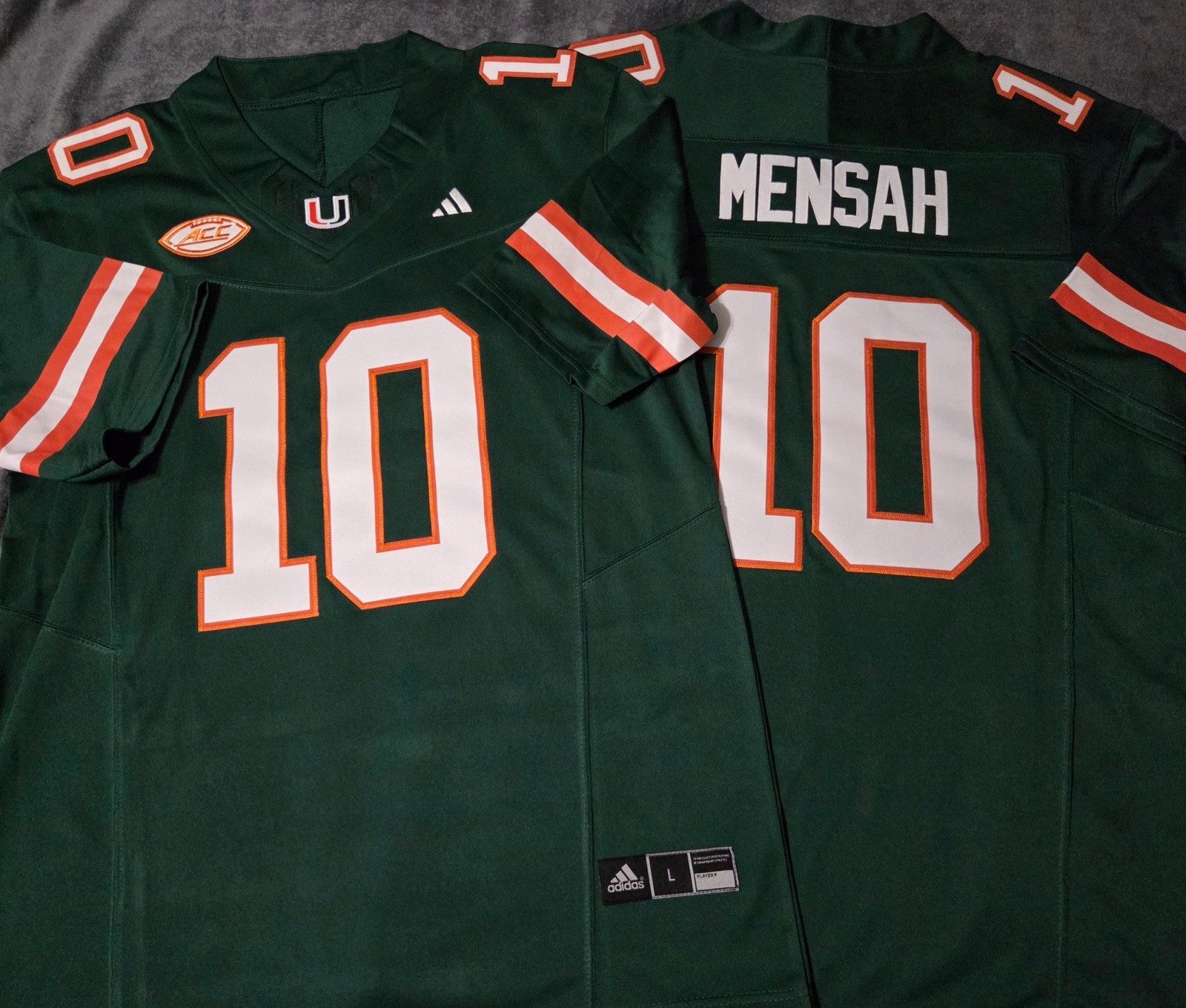 Fast Free Shipping! Darian Mensah Miami Hurricanes Stitched Jersey 10