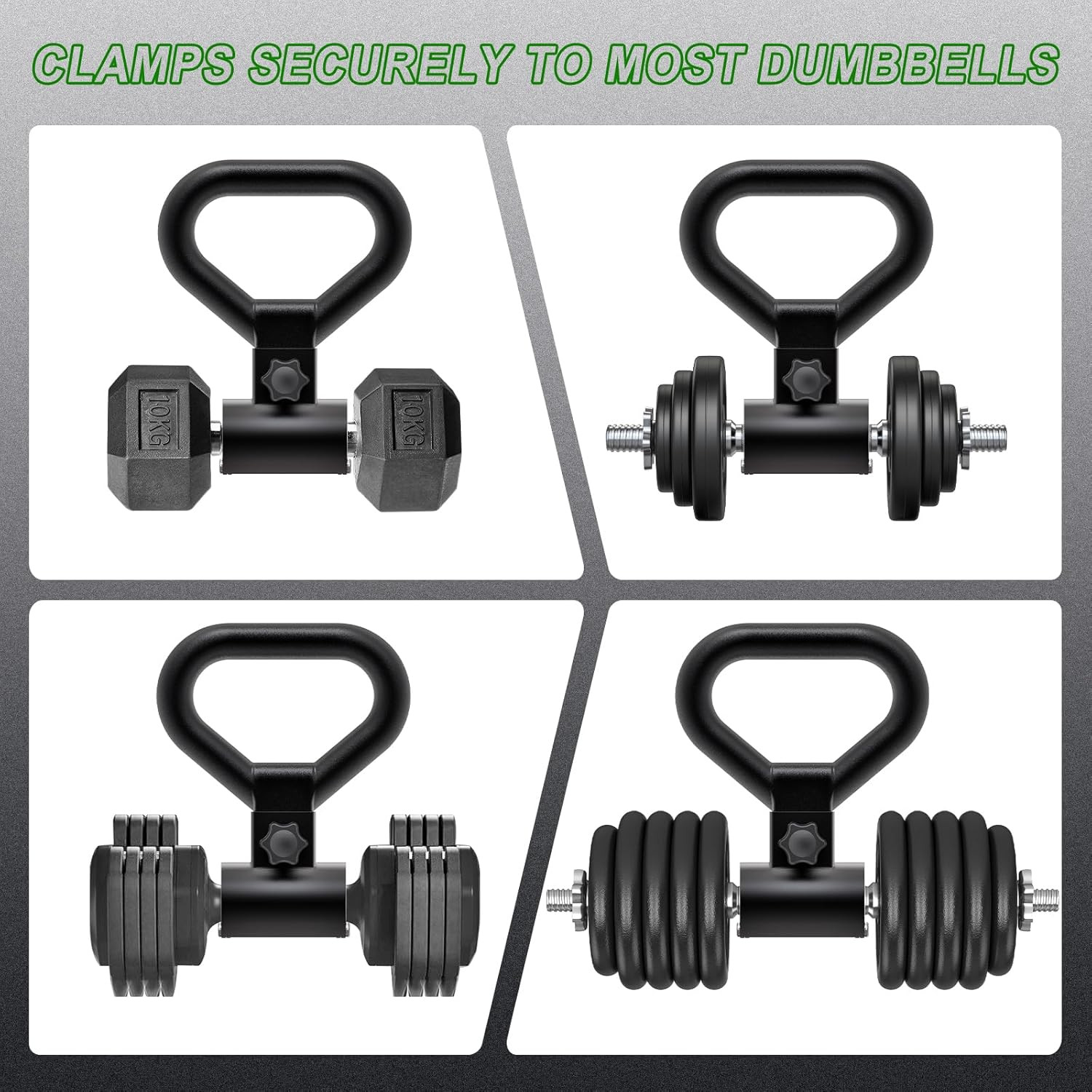 Versatile Steel Dumbbell to Kettlebell Converter Handle, Dumbbell Grip