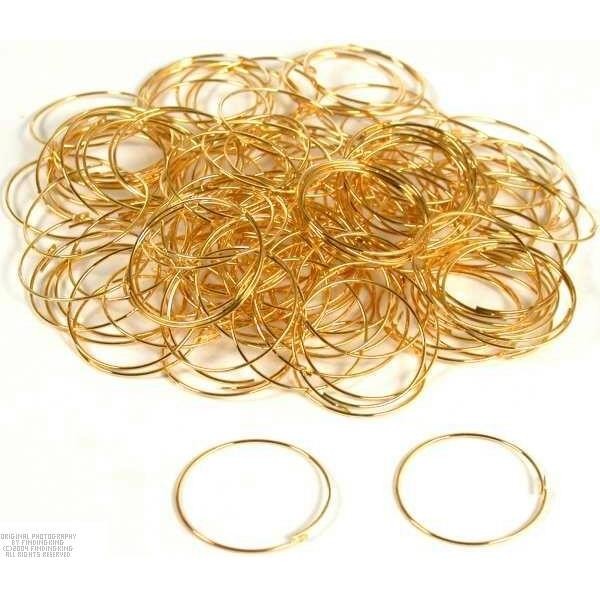 144 Gold Plated Hoop Earrings Jewelry Making 25.5mm