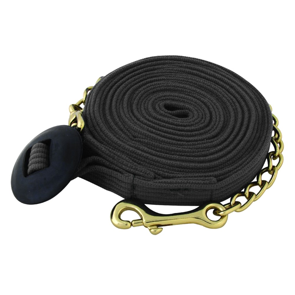 HILASON 1" x  24 Ft Flat Cotton Horse Lunge Line with Chain & Snap – Heavy Duty