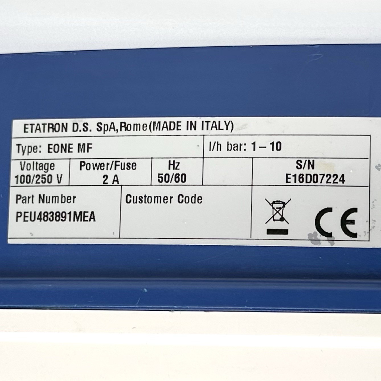 ETATRON eONE MF 0110 Micro Injection Dosing Pump Low Flow 0.26 GPH (1 LPH) CLEAN